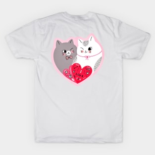 Cat Heart i love you T-Shirt